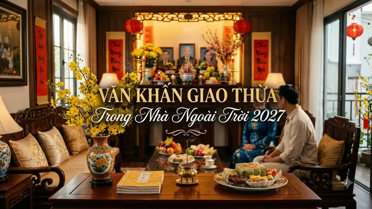 Bài Văn Khấn Cúng Giao Thừa Trong Nhà & Ngoài Trời Đón Năm Đinh Mùi 2027