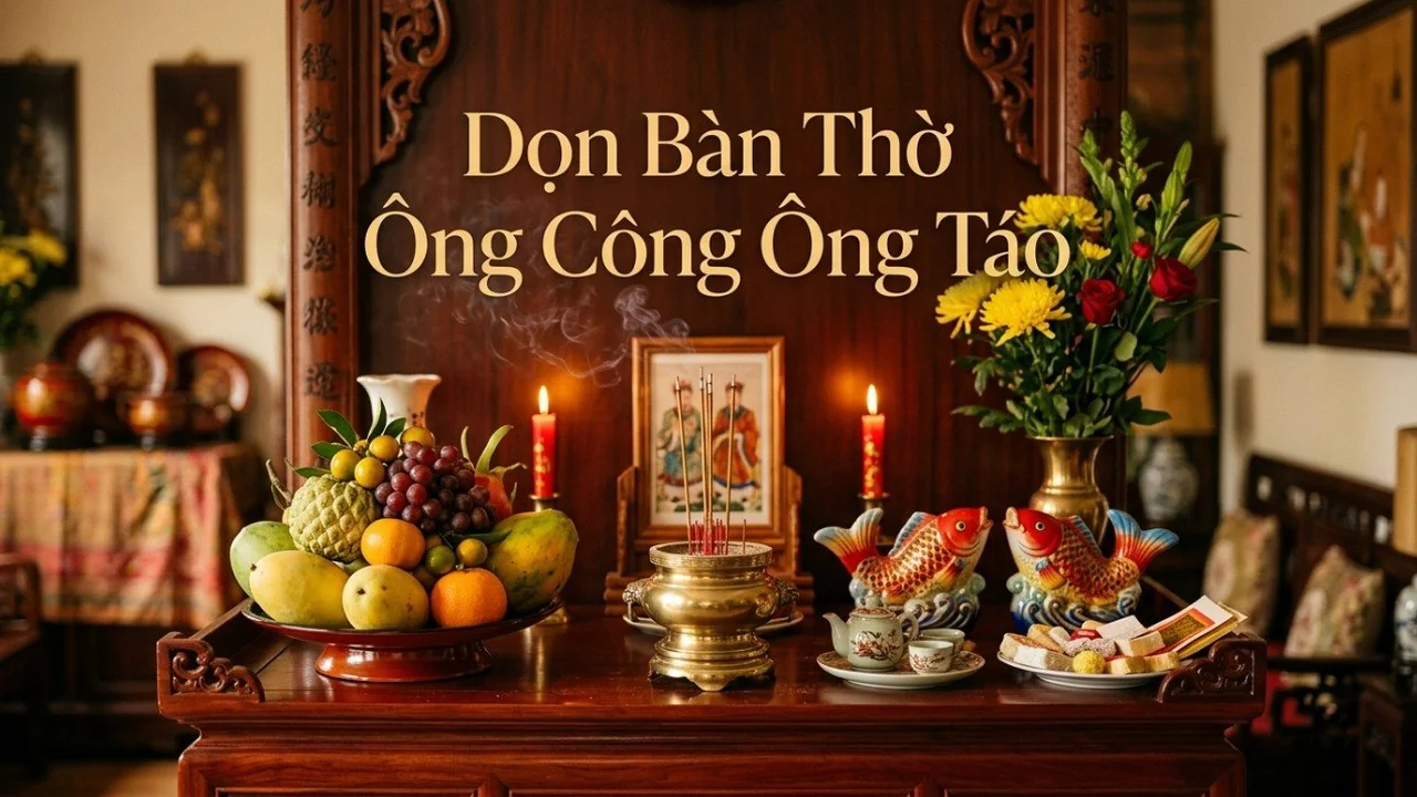 Cách dọn bàn thờ ông Công ông Táo cuối năm không phạm kỵ