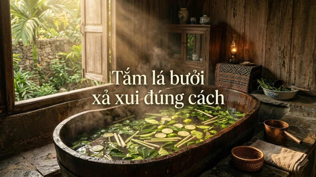 Cách tắm lá bưởi xả xui sạch vận đen