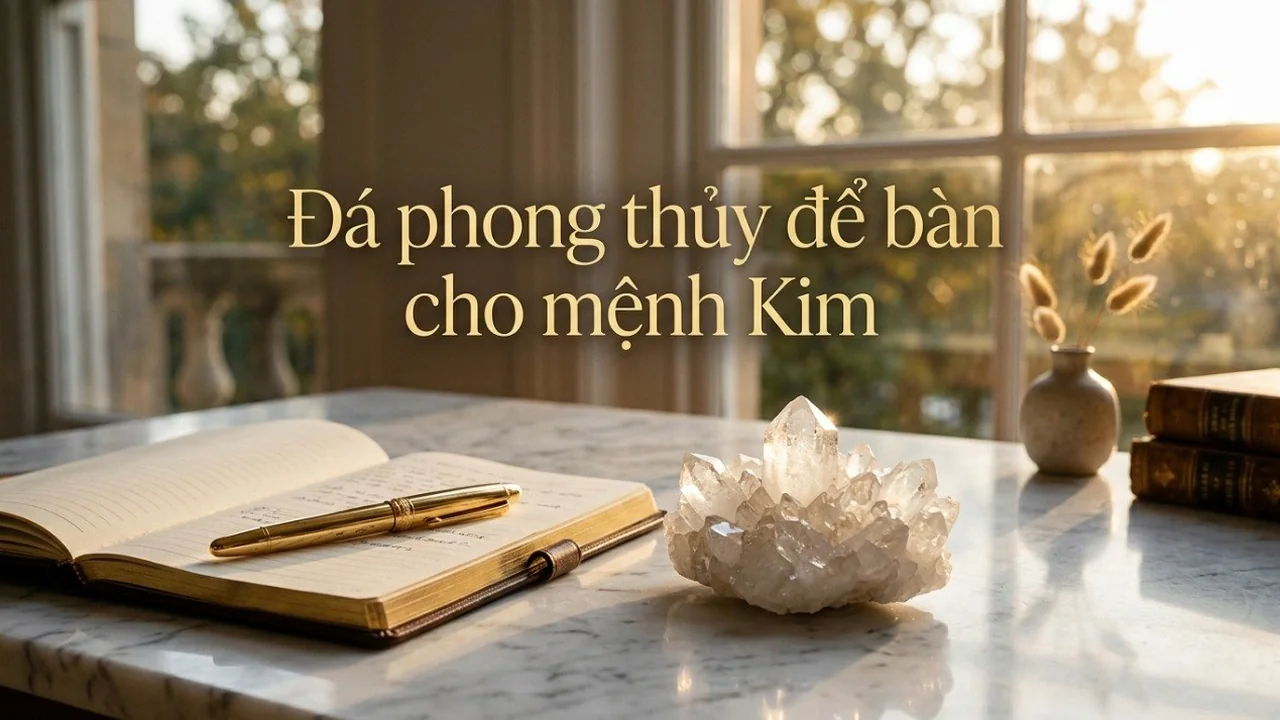 Đá phong thủy mệnh kim để bàn làm việc