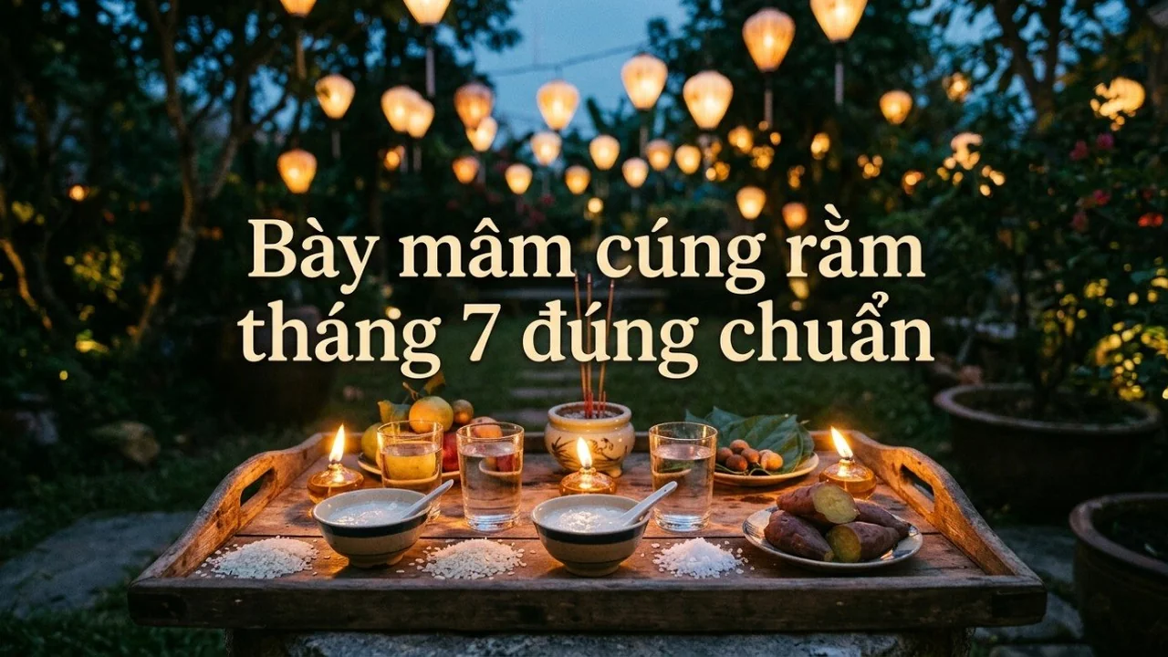 Hướng dẫn cách chuẩn bị mâm cúng rằm tháng 7 đơn giản, chuẩn phong thủy