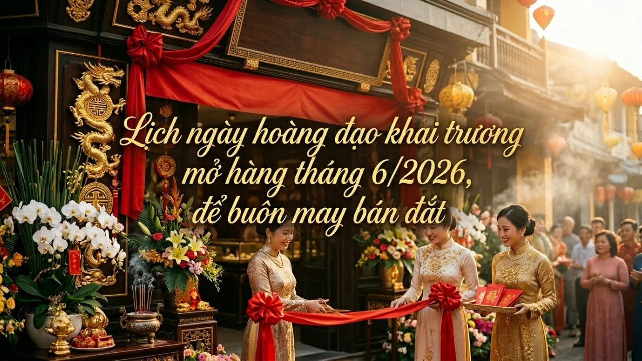 Lịch ngày hoàng đạo khai trương, mở hàng tháng 6/2026 để buôn may bán đắt