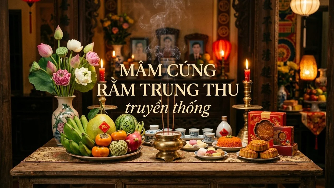 Mâm cúng rằm Trung Thu chuẩn truyền thống cực đơn giản
