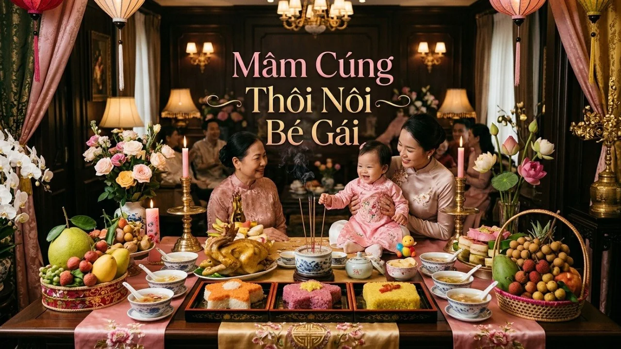 Mâm cúng thôi nôi bé gái cần những gì?