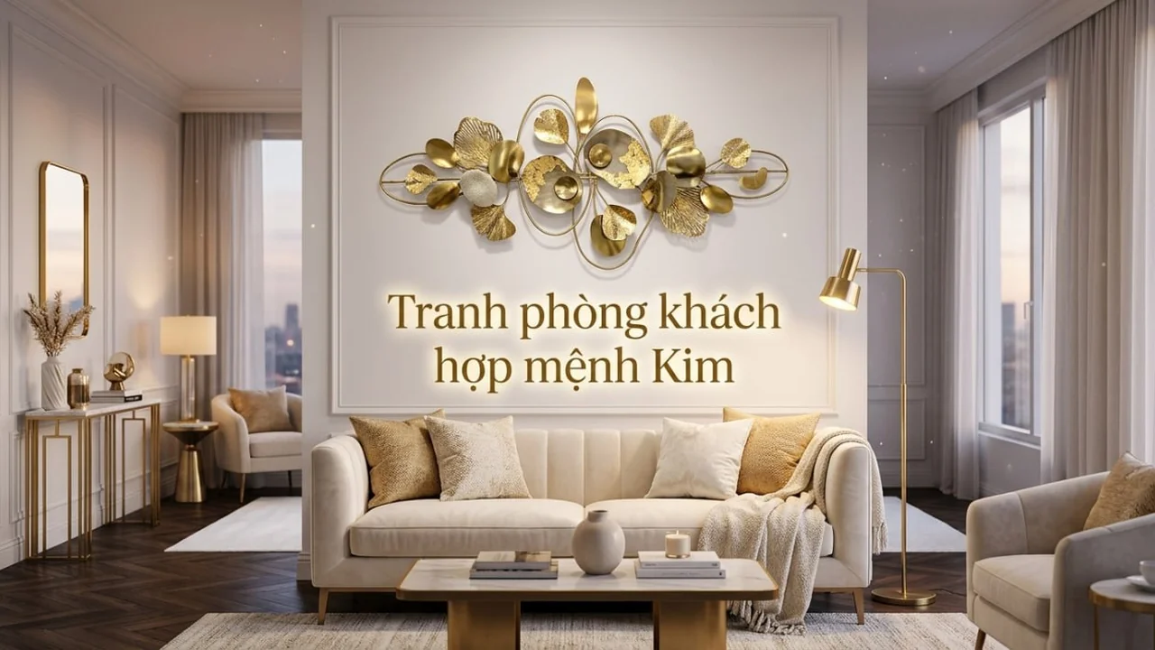 Tranh treo tường phòng khách hợp mệnh Kim tài lộc
